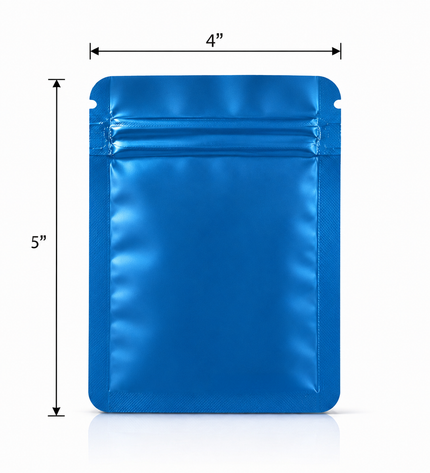 50 Pack - Small Solid Color Zip-Seal Foil Pouches (4"x5")  - 12 Color Options