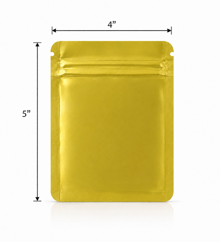 50 Pack - Small Solid Color Zip-Seal Foil Pouches (4"x5")  - 12 Color Options