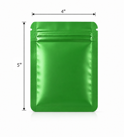 50 Pack - Small Solid Color Zip-Seal Foil Pouches (4"x5")  - 12 Color Options