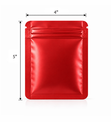 50 Pack - Small Solid Color Zip-Seal Foil Pouches (4"x5")  - 12 Color Options
