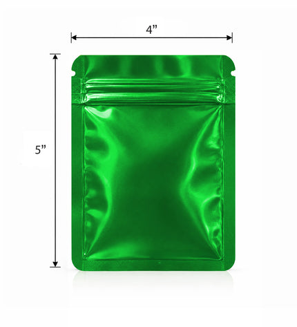50 Pack - Small Solid Color Zip-Seal Foil Pouches (4"x5")  - 12 Color Options
