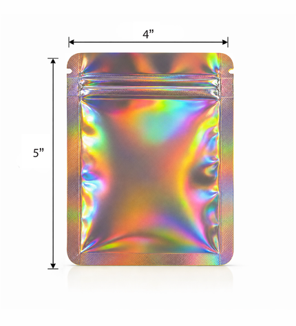 50 Pack - Small Solid Color Zip-Seal Foil Pouches (4"x5")  - 12 Color Options
