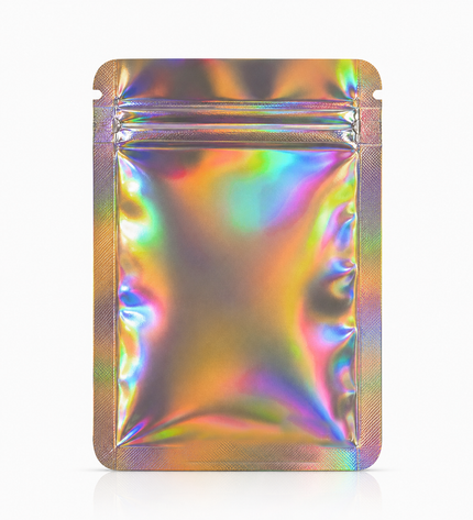 50 Pack – 3.5g Solid Color Mylar Bags Plain No Window - Metallic Holographic