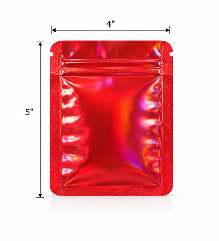 50 Pack - Small Solid Color Zip-Seal Foil Pouches (4"x5")  - 12 Color Options