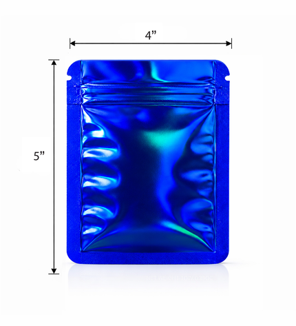 50 Pack - Small Solid Color Zip-Seal Foil Pouches (4"x5")  - 12 Color Options