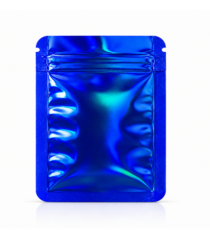 50 Pack – 3.5g Solid Color Mylar Bags Plain No Window - Metallic Royal Blue