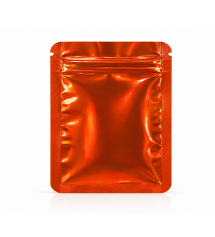 50 Pack – 3.5g Solid Color Mylar Bags Plain No Window - Metallic Orange