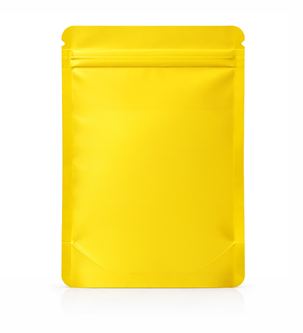 50 Pack – 7g Solid Color Mylar Bags with Oval Window - Yellow