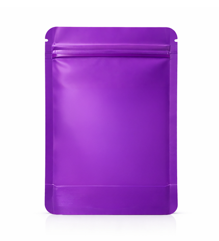 50 Pack – 7g Solid Color Mylar Bags with Oval Window - Purple