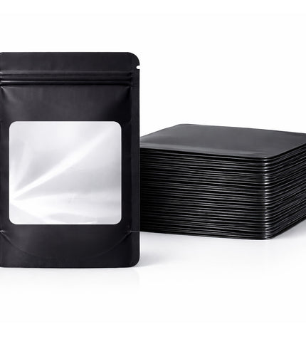 50 Pack - Medium Solid Color Zip-Seal Foil Pouches (4"x6.5") Square Style Selection