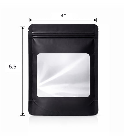 50 Pack - Medium Solid Color Zip-Seal Foil Pouches (4"x6.5") Square Style Selection