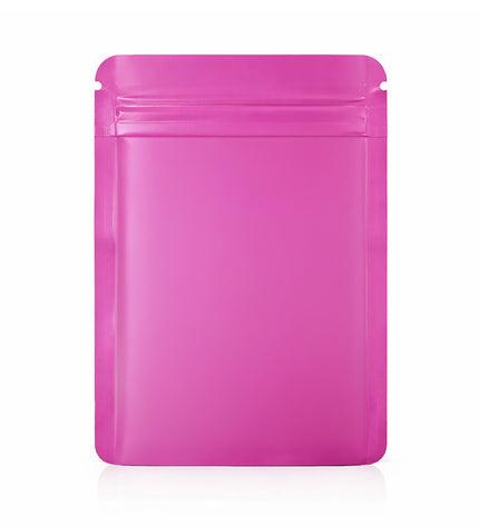 50 Pack – 14g Solid Color Mylar Bags with Square Window - Pink
