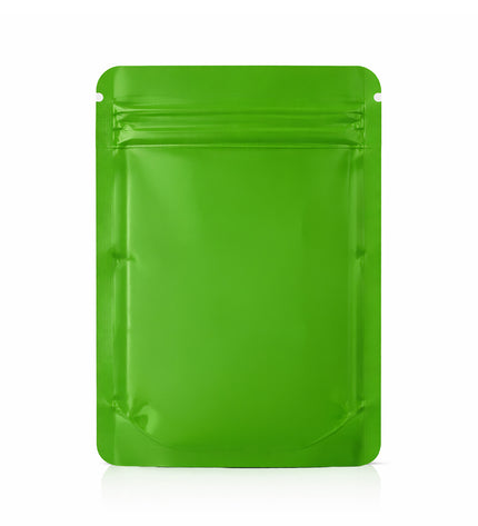 50 Pack – 14g Solid Color Mylar Bags with Square Window - Green