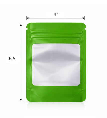 50 Pack - Medium Solid Color Zip-Seal Foil Pouches (4"x6.5") Square Style Selection