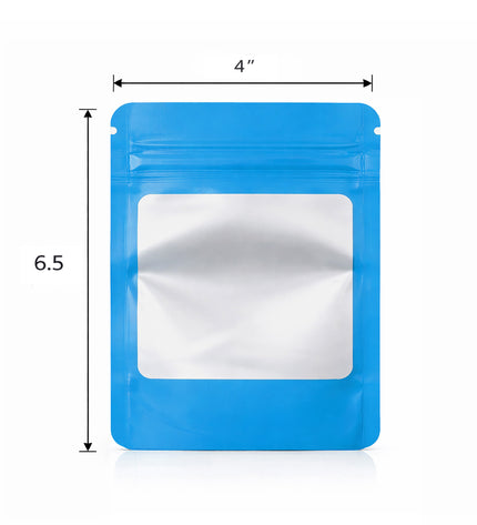 50 Pack - Medium Solid Color Zip-Seal Foil Pouches (4"x6.5") Square Style Selection