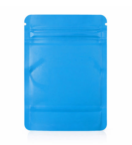 50 Pack – 14g Solid Color Mylar Bags with Square Window -  Light Blue