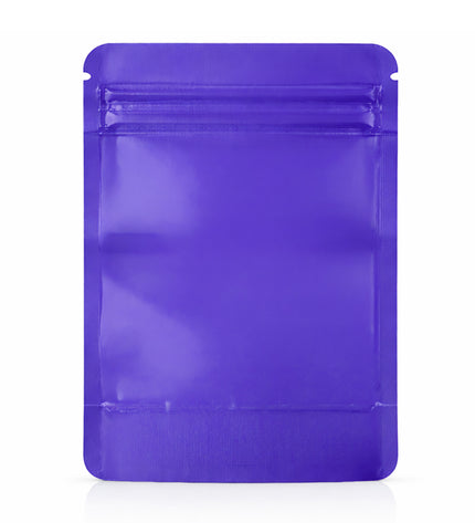 50 Pack – 14g Solid Color Mylar Bags with Square Window - Purple
