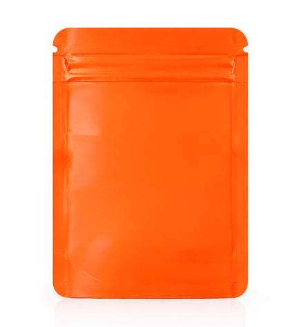 50 Pack – 7g Solid Color Mylar Bags with Square Window - Orange