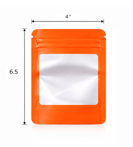 50 Pack - Medium Solid Color Zip-Seal Foil Pouches (4"x6.5") Square Style Selection