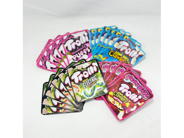 25 Pack 3.5g Thick Sticker Mylar Bags - Gummy Candy Candy Collection - Mylar Kings