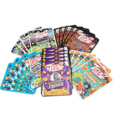 25-Pack 3.5g Thick Sticker Mylar Bags – Premium Resealable Packaging – Crunchy Snack Design Collection