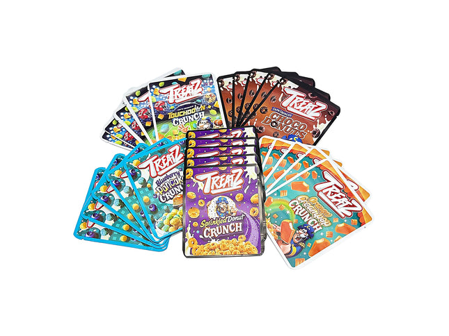25-Pack 3.5g Thick Sticker Mylar Bags – Premium Resealable Packaging – Crunchy Snack Design Collection