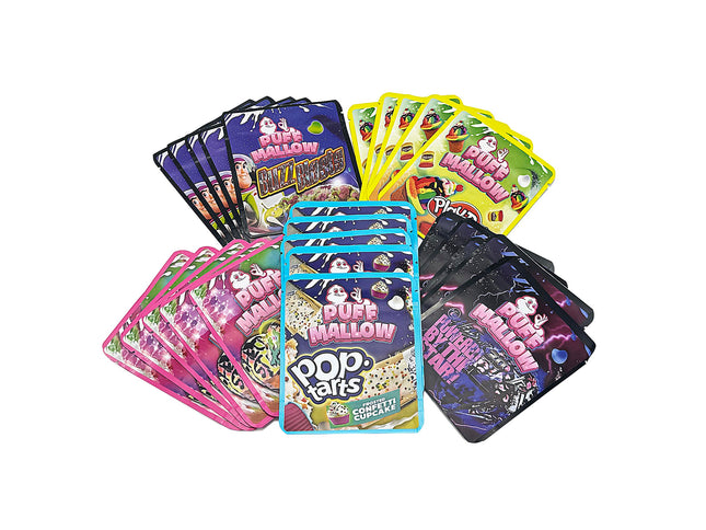 Shop 25 Pack 3.5g Thick Sticker Mylar Bags - Soft Graphic Design Collection Vol. 1 | Mylar Kings