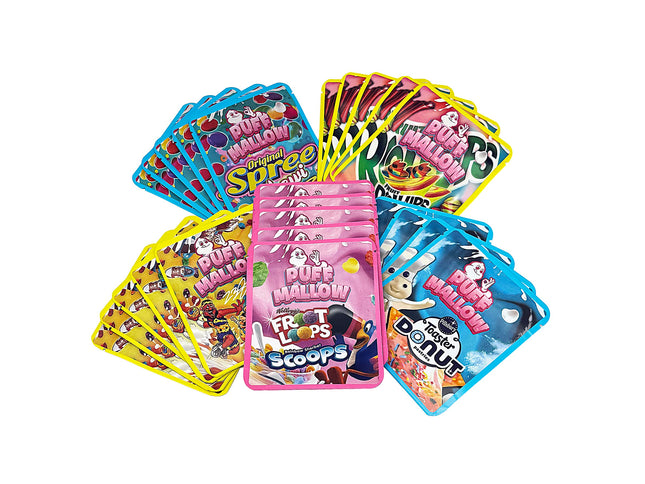25 Pack 3.5g Thick Sticker Mylar Bags - Soft Graphic Design Collection Vol. 2 by Mylar Kings