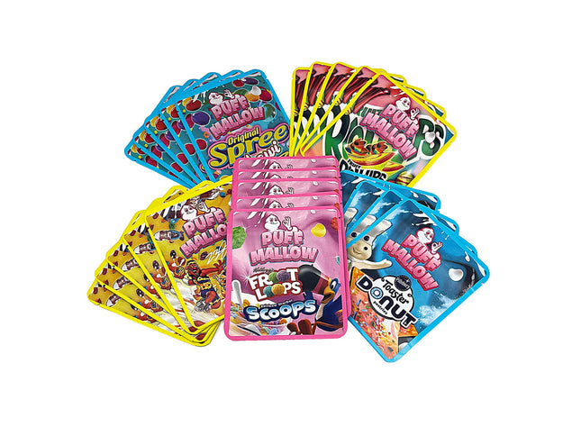 25 Pack 3.5g Thick Sticker Mylar Bags - Soft Graphic Design Collection Vol. 2 by Mylar Kings