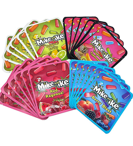 25-Pack 3.5g Thick Sticker Mylar Bags – Premium Resealable Packaging – Fruity Candy Design Collection