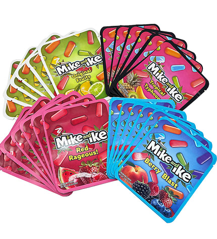 25-Pack 3.5g Thick Sticker Mylar Bags – Premium Resealable Packaging – Fruity Candy Design Collection