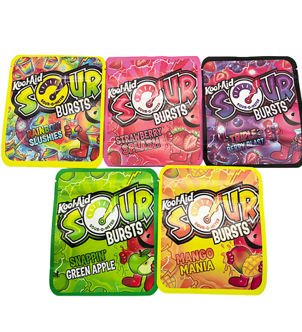 25-Pack 3.5g Thick Sticker Mylar Bags – Premium Resealable Packaging – Sour Candy Design Collection