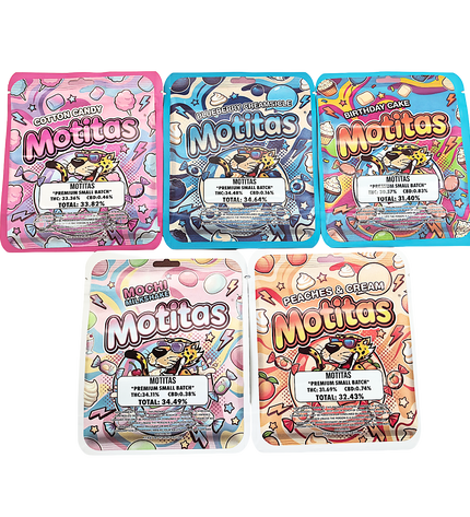 25-Pack 3.5g Thick Sticker Mylar Bags – Premium Resealable Packaging – Colorful Design Collection