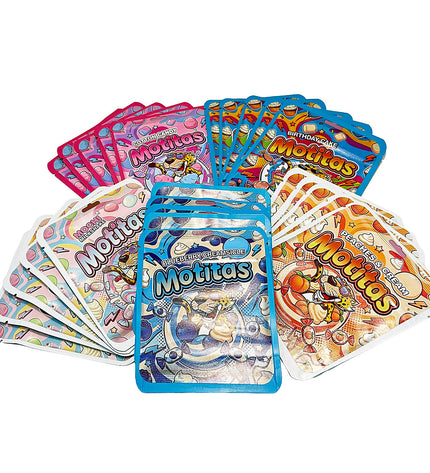 25-Pack 3.5g Thick Sticker Mylar Bags – Premium Resealable Packaging – Colorful Design Collection