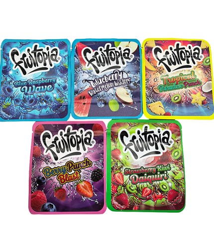25-Pack 3.5g Thick Sticker Mylar Bags – Premium Resealable Packaging – Fruit Blend Design Collection