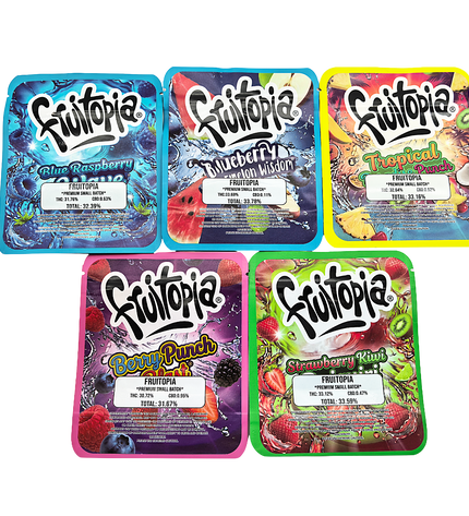 25-Pack 3.5g Thick Sticker Mylar Bags – Premium Resealable Packaging – Fruit Blend Design Collection