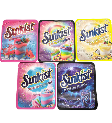 25-Pack 3.5g Thick Sticker Mylar Bags – Premium Resealable Packaging – Citrus Design Collection