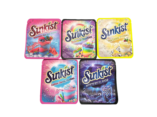 25-Pack 3.5g Thick Sticker Mylar Bags – Premium Resealable Packaging – Citrus Design Collection