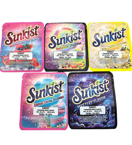 25-Pack 3.5g Thick Sticker Mylar Bags – Premium Resealable Packaging – Citrus Design Collection