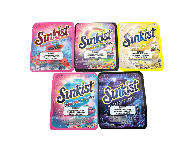 25-Pack 3.5g Thick Sticker Mylar Bags – Premium Resealable Packaging – Citrus Design Collection