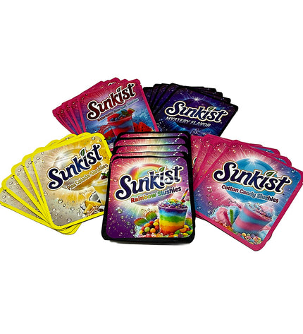 25-Pack 3.5g Thick Sticker Mylar Bags – Premium Resealable Packaging – Citrus Design Collection