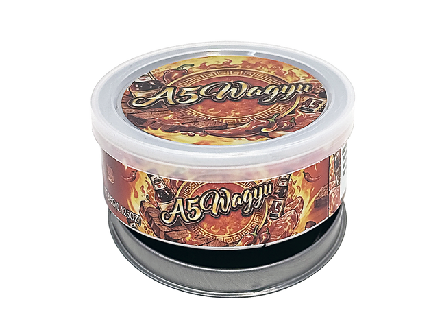 Shop 12 Pack 3.5g A5 Wagyu Tin Can Containers | Mylar Kings