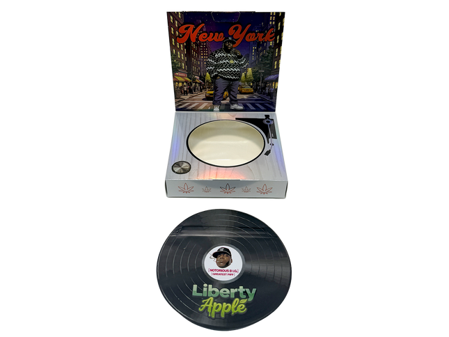 12 Pack 3.5g Vinyl Record Style Mylar Bags – Apple Graphic