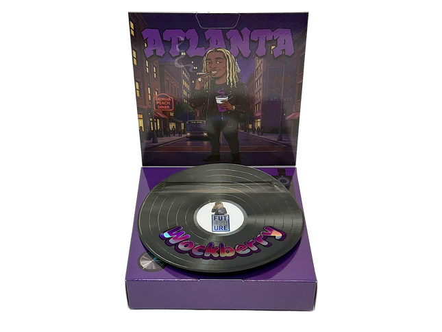 12 Pack 3.5g Vinyl Record Style Mylar Bags – Berry Design