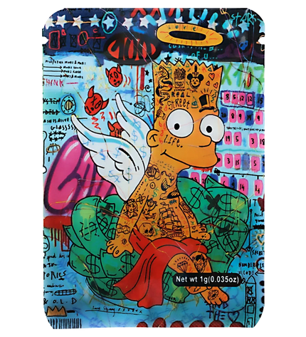 100 Pack 1g Mylar Bags – Cartoon Graphic