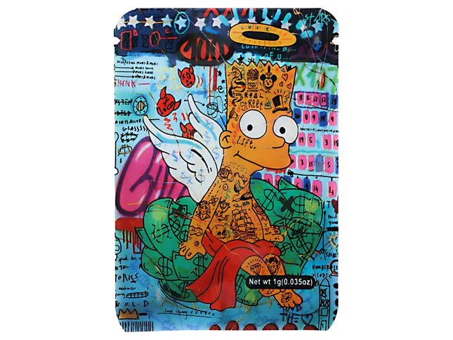 100 Pack 1g Mylar Bags – Cartoon Graphic