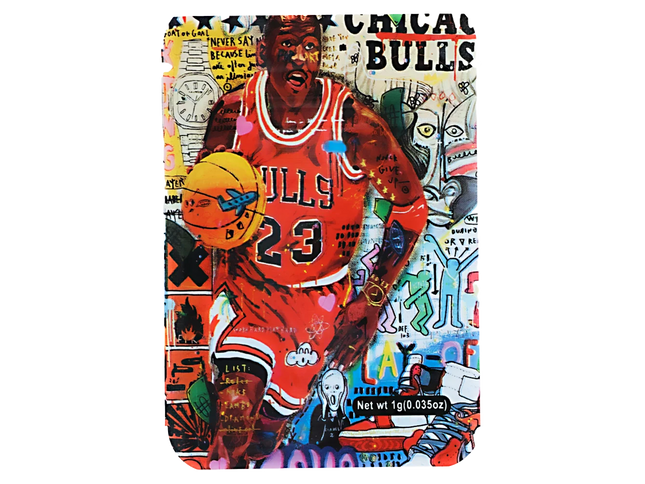 100 Pack 1g Mylar Bags – Basketball Character Graphic