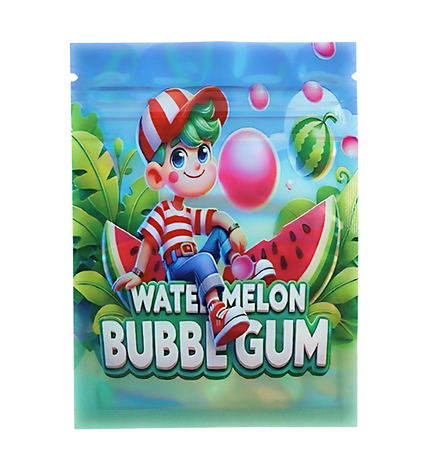 100 Pack 1g Unique Mylar Bags – Watermelon Bubblegum Graphic