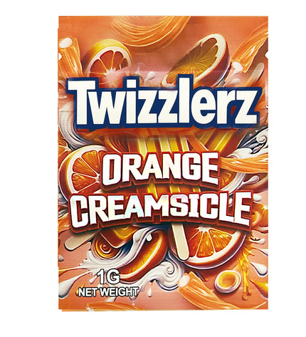100 Pack 1g Unique Mylar Bags – Orange Cream Graphic