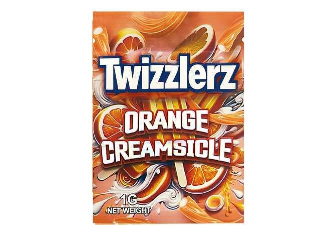 100 Pack 1g Unique Mylar Bags – Orange Cream Graphic